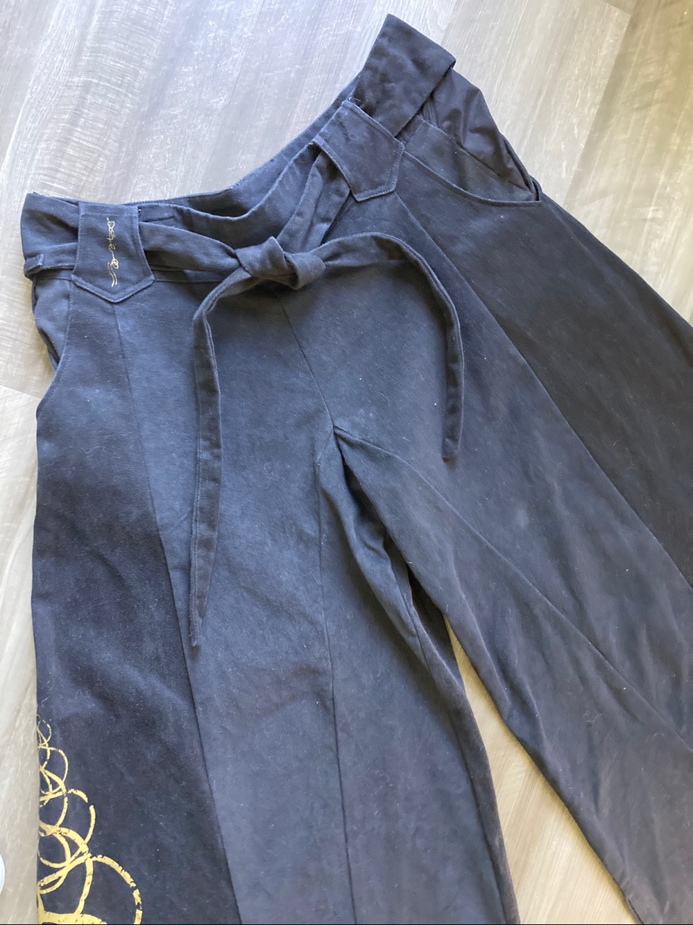 RARE Vintage Banyan Gallagher Wide Leg Yoga Pants Burning Man Unisex Baggy sz L - Picture 4 of 15